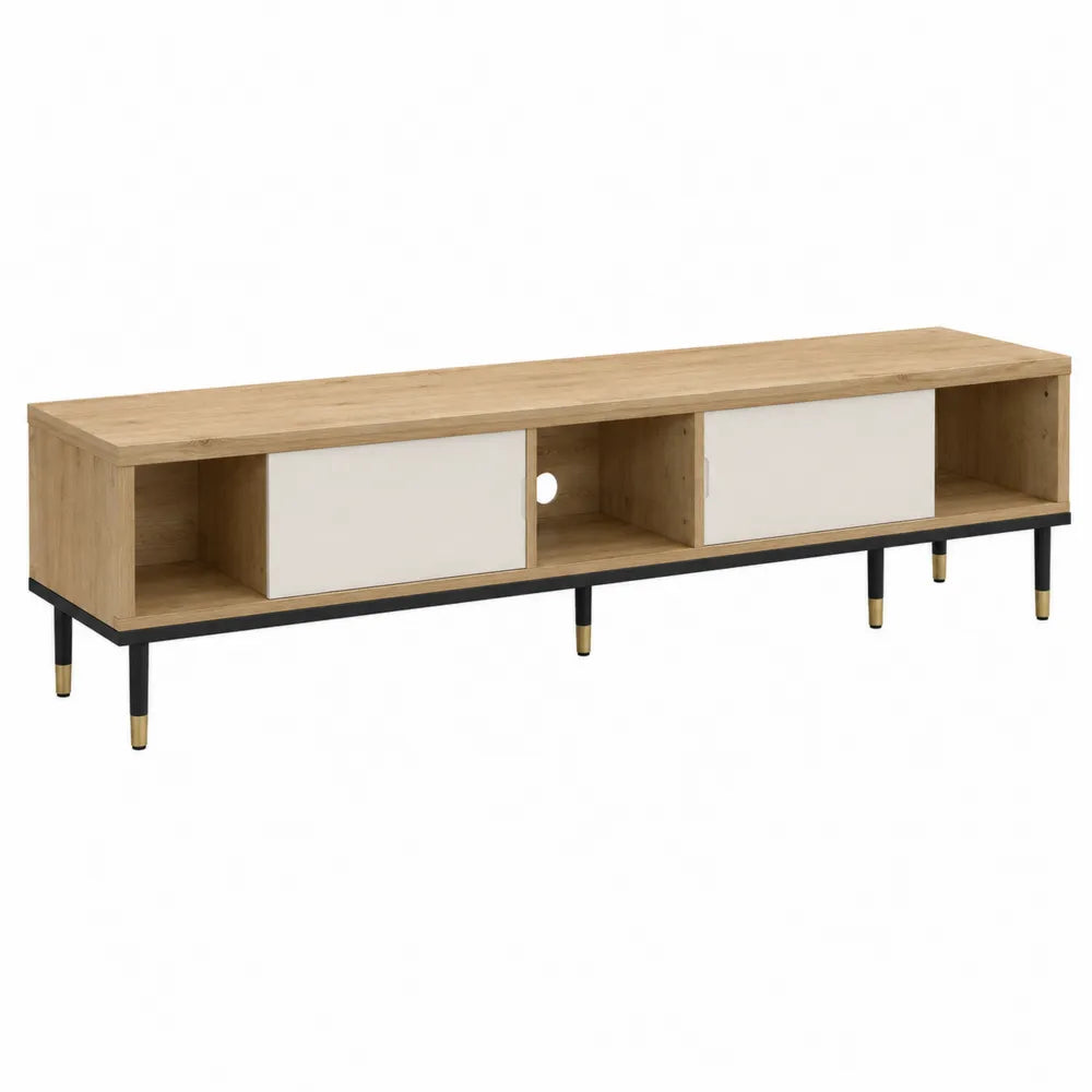 Szafka RTV z MDF i nogami metalowymi 140x40x30 cm