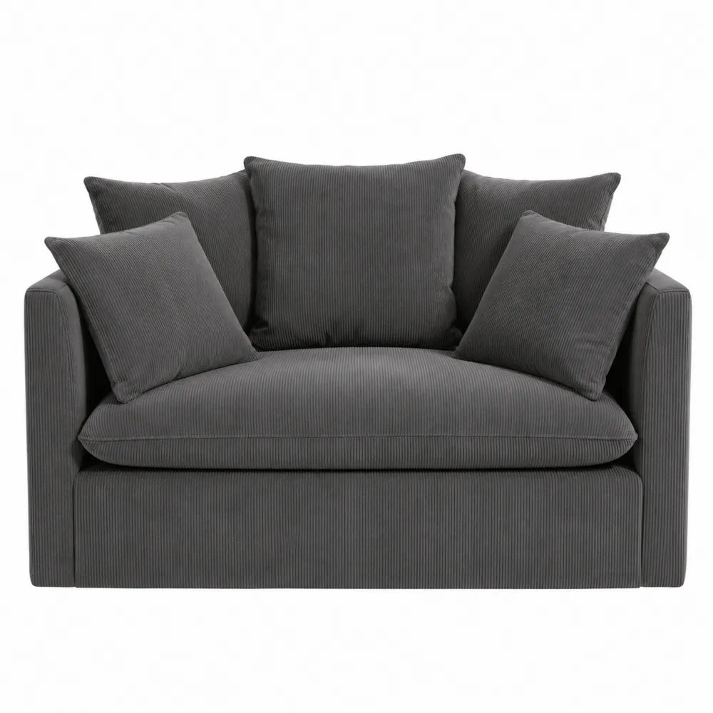 Sofa z tkaniny prążkowanej z poduszkami 145x85x75 cm