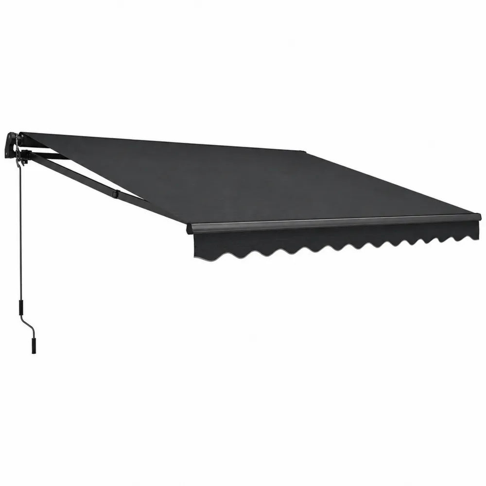 Czarna markiza tarasowa 300x250 cm aluminium i poliester