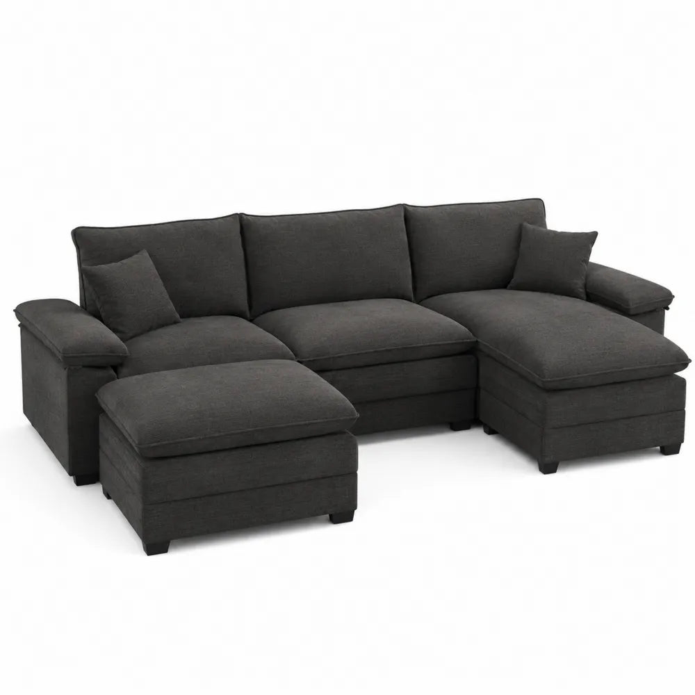 Narożnik materiałowy antracytowy 250cm z funkcją spania
