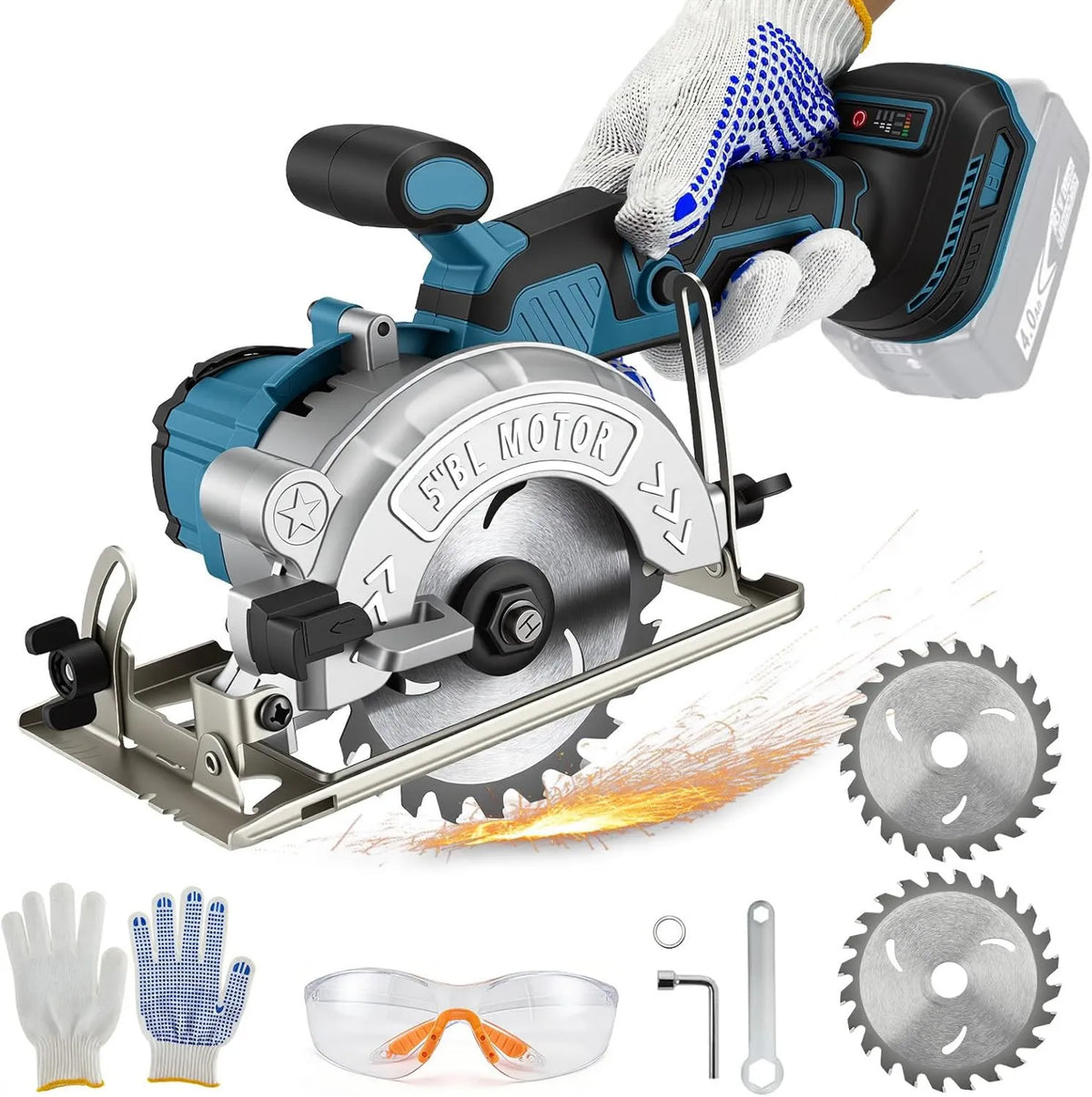 Eirolace, Bateria Makita, 18 V, 125 mm, bezprzewodowy, drewno, do 18 V Makita bateria z 2 piłami