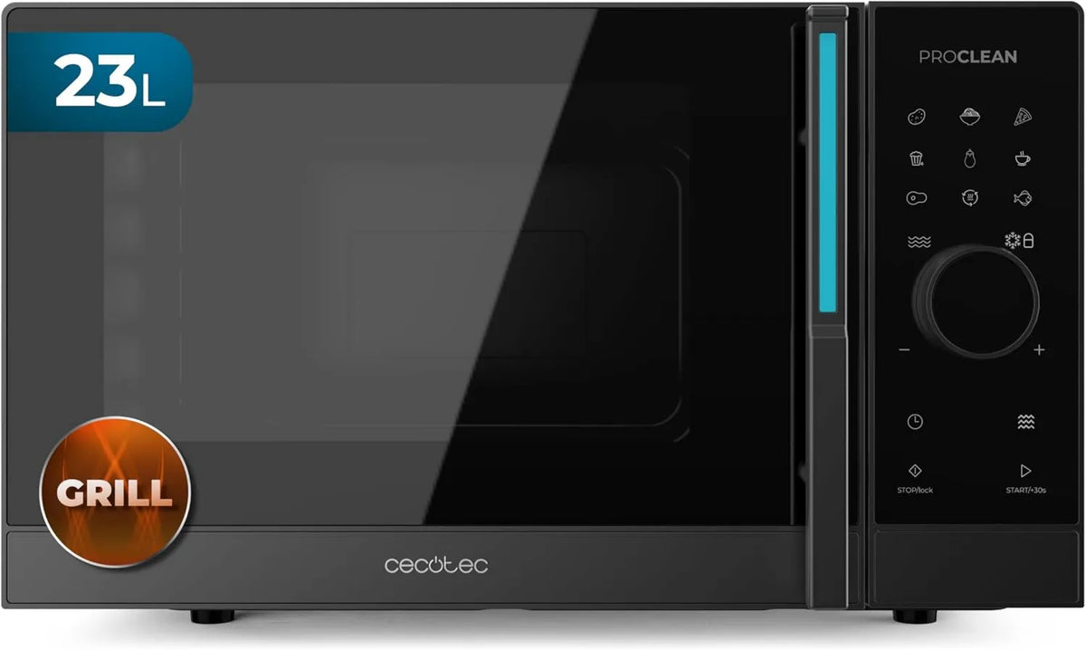Cecotec kuchenka mikrofalowa, 60min, 23 l, 1000 / 800 W, 8 programów, minutnik, grill, profesjonalny, rozmrażanie, mikrofalówka, Turntable 285 mm