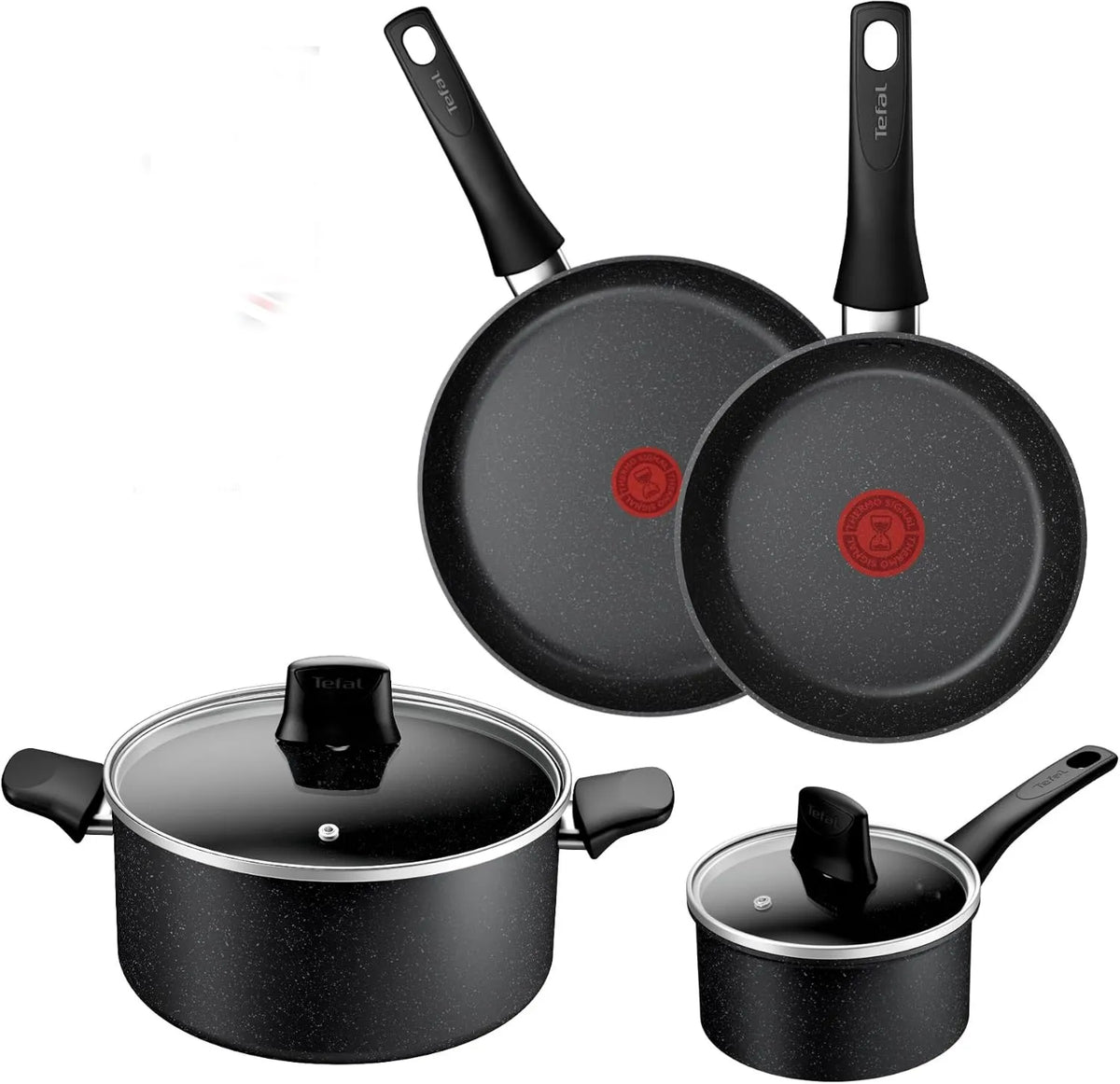 Tefal, E105S445 Przybory kuchenne, 26 cm, naczynia kuchenne, Tytan Kamień Zestaw 4 patelni 20 / 26 cm