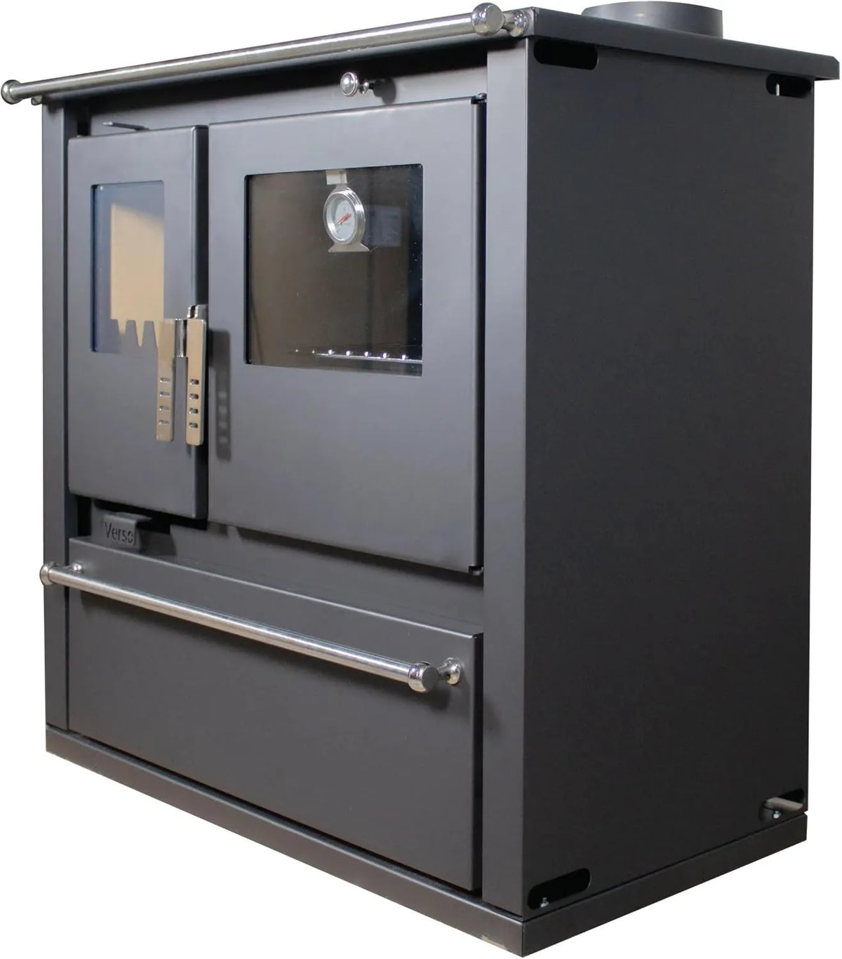 EEK A+, 7,7 kW, 95 kg, Verso CS Plus piec kuchenny, piec kominkowy, kuchenka na drewno, kolor czarny