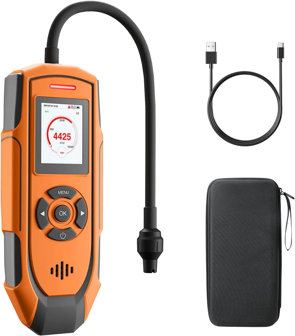 TOPTES, Detektor PT- 990, 28 cm, do Propanu, Detektor gazu Rechared z sondą 28 cm PT-990