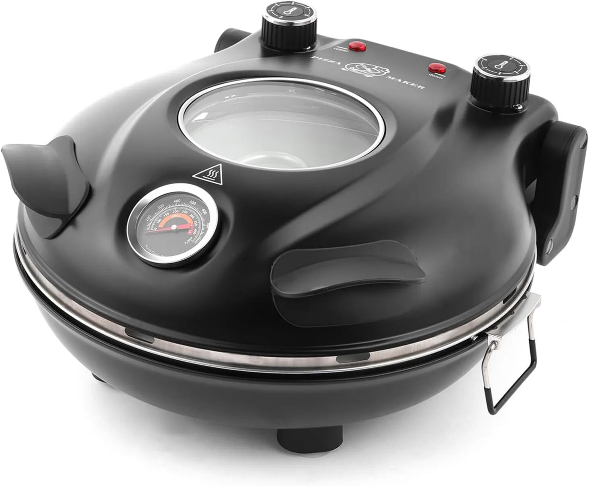 klaif piec do pizzy, Piec elektryczny do pizzy, 31 cm, 1200 W, czarny, wysokiej temperatury i niższe indywidualnie regulowane, 420°C