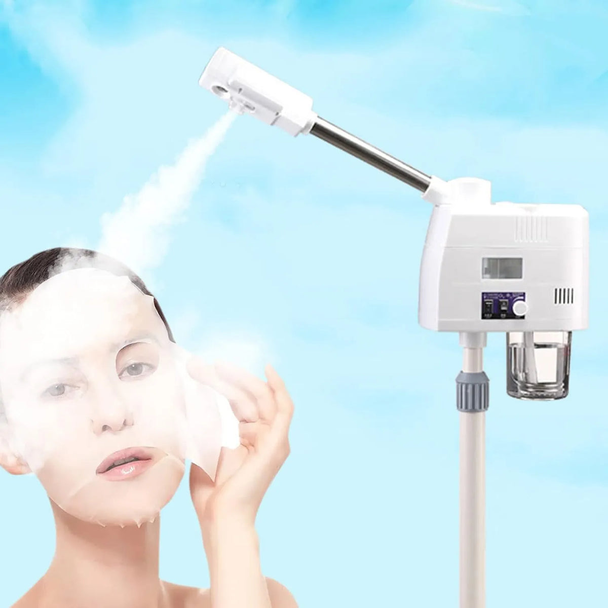 SanBouSi, Sauna Wapor twarzy Vapor rozpylacz twarzy Ozon Aromaterapia Esthétic Care Ozone Masaż twarzy Spa wyposażone w Castors