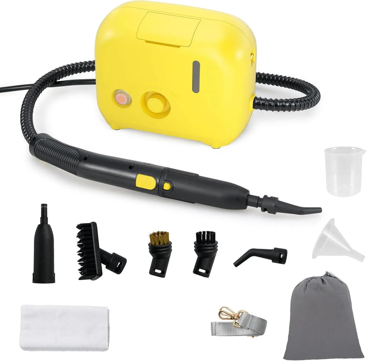 GOPLUS myjka parowa, Czyszczenie parowe, 1 l, 1500 W, duży zbiornik, zużycie podłogi, kuchnia, samochód, okna i sofa, 9 Akcesoria