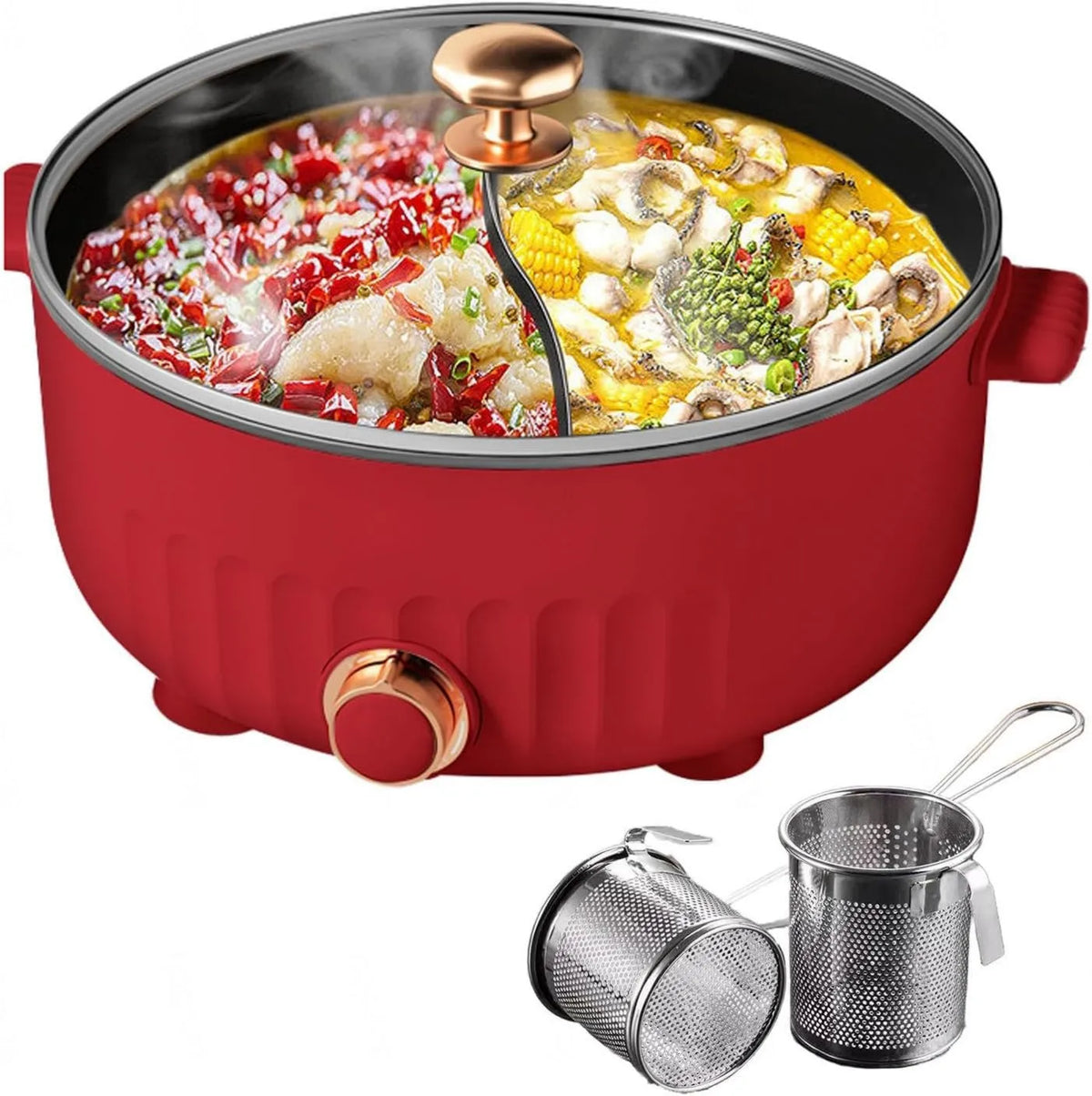 ARTSIM, Fondue, 30 cm, 6 l, IP65, czerwony