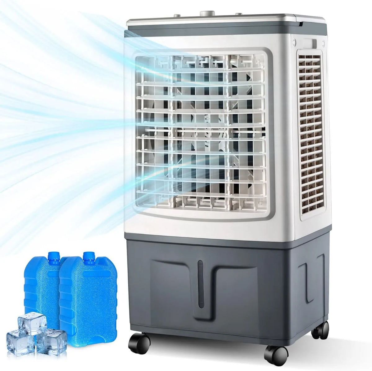 YDkjwjw, Klimatyzator, 30 l, Ciche, Odświeżające powietrza Mobile Silent Mechaniczny, 2 Bloki chłodziwa do Home Office, 3 Mody