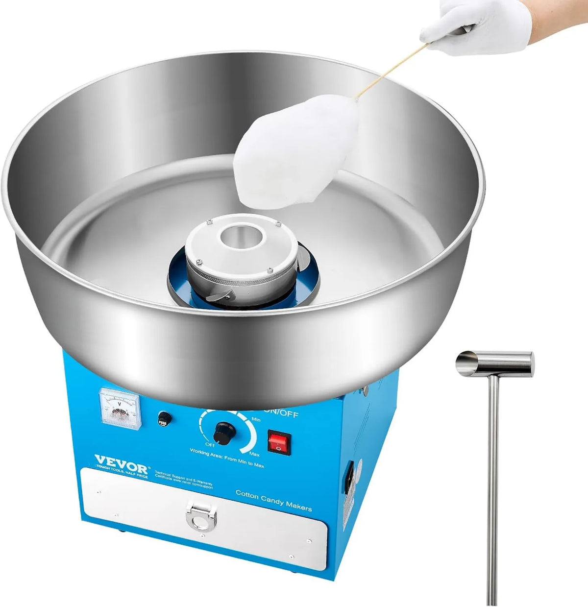 VEVOR, Maszyna do brodą, maszyna do bródka, 52 cm, 1000 W, profesjonalna, stal nierdzewna, niebieski, na urodziny dziecka