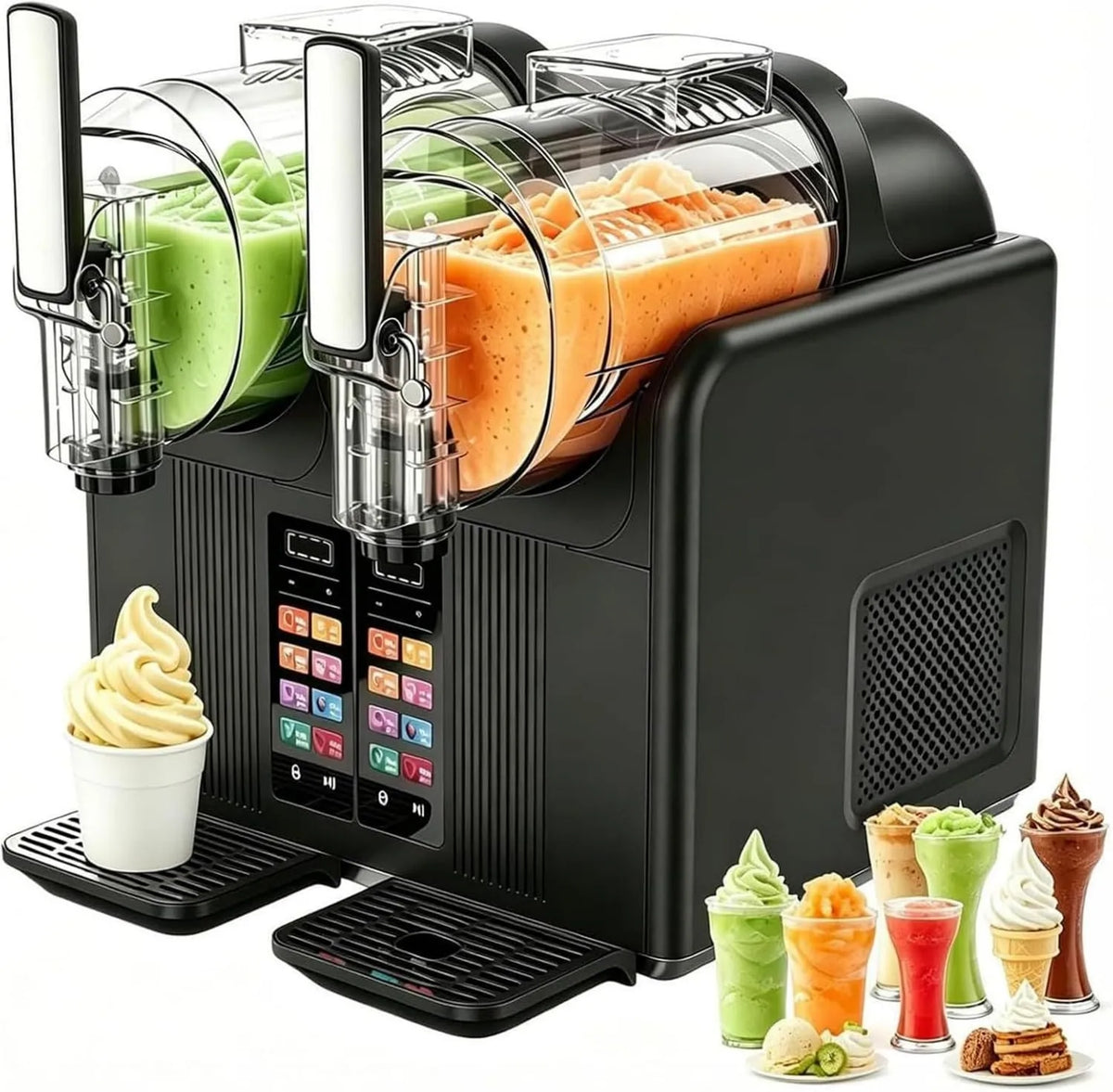 GYQSSD, Margarita maszyna, Granita maszyna, Granite maszyna, 2 l, 7 programów, czarny, drewno, dla Les Granitas