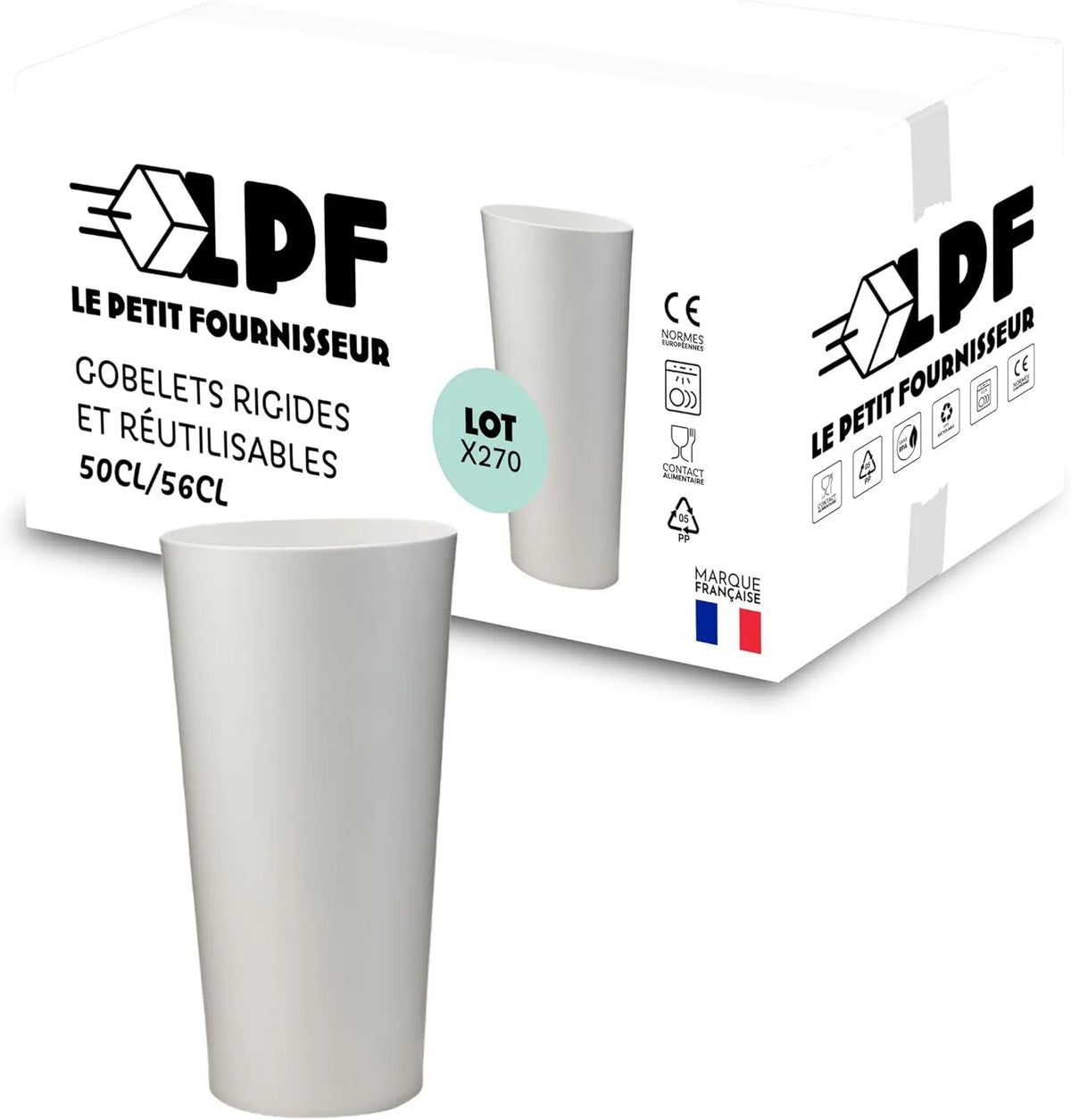 LPF LE PETIT FOURNISSEUR, Zmywarka 50 cl 56 cl, Zestaw 270 Kostki wielokrotnego użytku, 56 cl z masażu, Twarda żywność z tworzyw sztucznych polipropylen