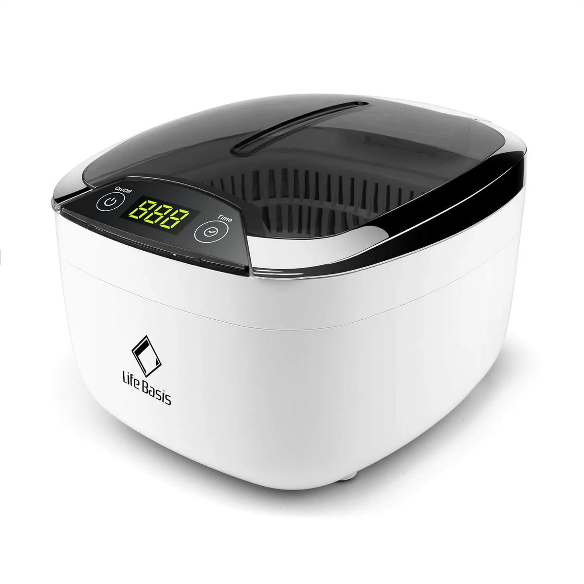 LifeBasis, Ultrasoniczny zbiornik do czyszczenia, Czyściciel, 55 W, 850 ml, Dotyk, Stoper, Stal nierdzewna, do okularów