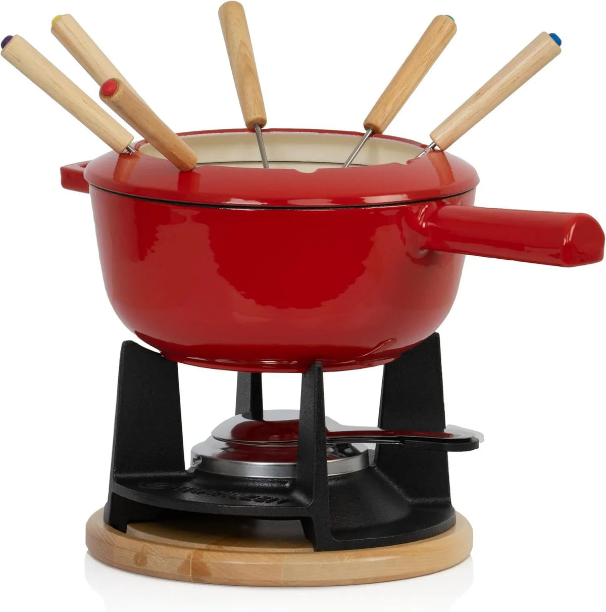 Mahlzeit, Fondue, 2 l, żeliwo, 13 sztuk, czerwony, dla 6 osób