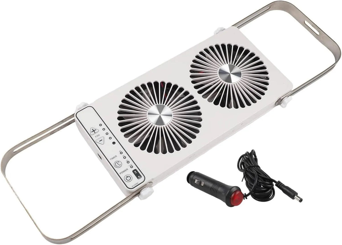 Accarugty, Wentylator, 58, 9 cm, 12 V, czarny, regulowane 4 prędkości, 12 V prądu stałego, o długości od 37, 5 do 58
