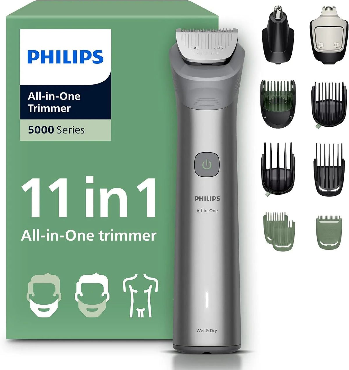 PHILIPS, MG5951 / 15 Akcesoria do sprzętu, Płyta IPS, 17 wysokości cięcia, Kosiarka do brody, 0.5- 16 mm MG5951/15