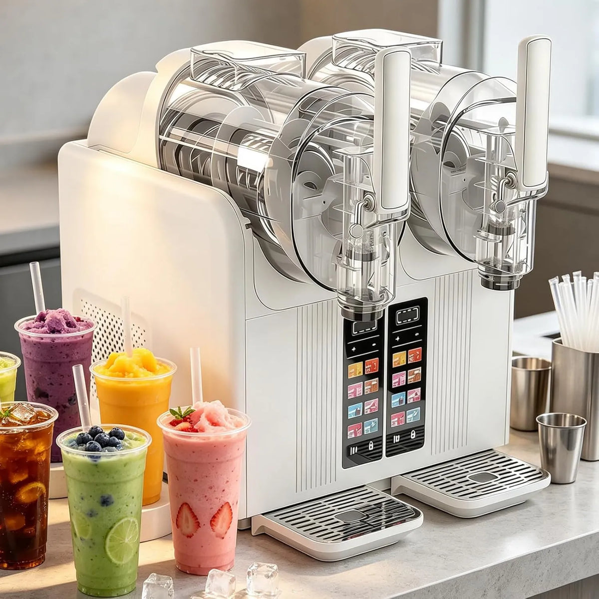 Glowdora, Granita maszyna, Granite maszyna, 2 l, 7 programów, -10 do 0°C, Profesjonalne, 2 strefy temperatur, Biały