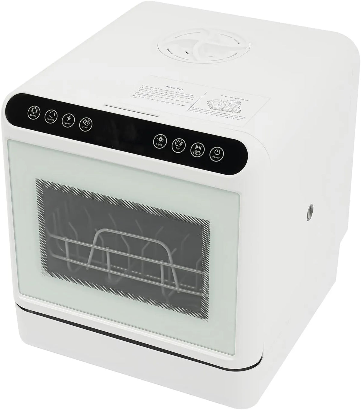 GGbaony, Zmywarka, 6 l, 1100 W, 52 dB, duży zbiornik, 2 strefy temperatur, 1 dioda LED, temperatura wody: 72°C
