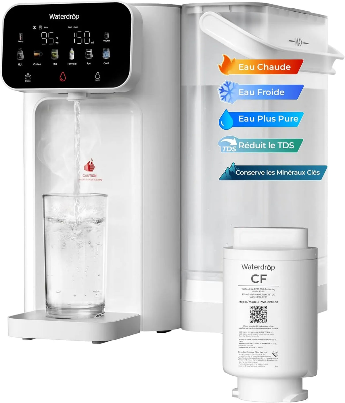 Waterdrop, CT01 Dystrybutor, Filtr, 15 do 95°C, Wodospad