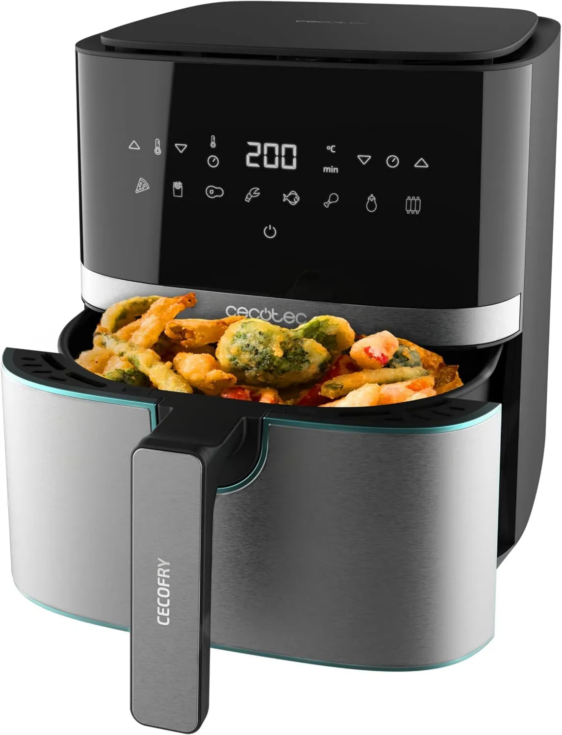 Cecotec frytkownica beztłuszczowa, Odkurzacz powietrza, 5, 5 l, 1600 W, stal nierdzewna, pojemność 5, 5 l i technologia PerfectCook, Fryper 5