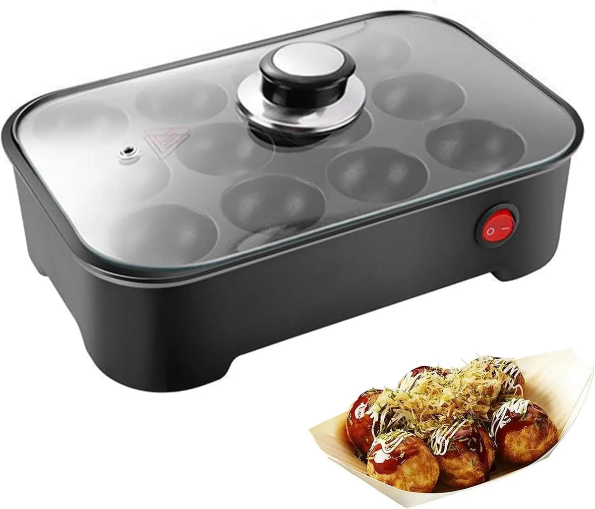Generic, Maszyna Takoyaki, mini maszyna naleśnik, 600 W, czarny, do mini naleśników i kulek