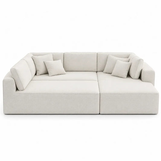 Narożnik modułowy z tkaniny w kolorze Beżowym 230x150x85 cm