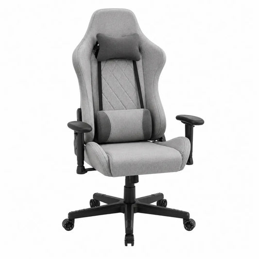 Krzesło gamingowe szare poliester stal 65cm