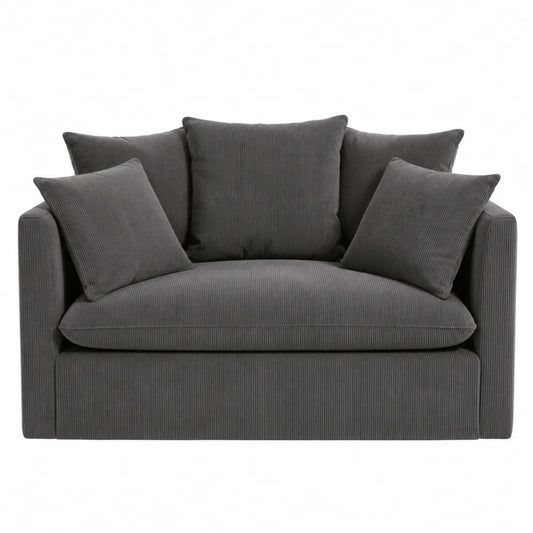 Sofa z tkaniny prążkowanej z poduszkami 145x85x75 cm