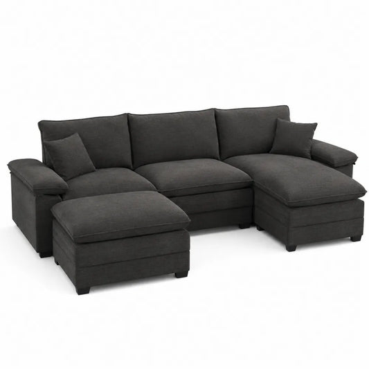 Narożnik materiałowy antracytowy 250cm z funkcją spania