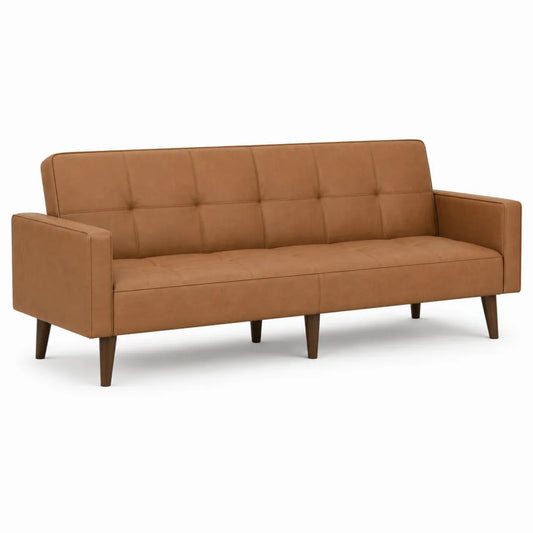 Sofa trzyosobowa ze skóry ekologicznej w kolorze Brązowym