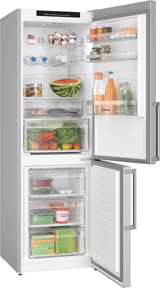 Bosch KGN36VICT lodówka z zamrażarką, 218 l, 103 l, 60 cm, 186 x 60 cm, seria 4 lodówko-zamrażarka, chłodzenie 218 l + 103 l zamrażania