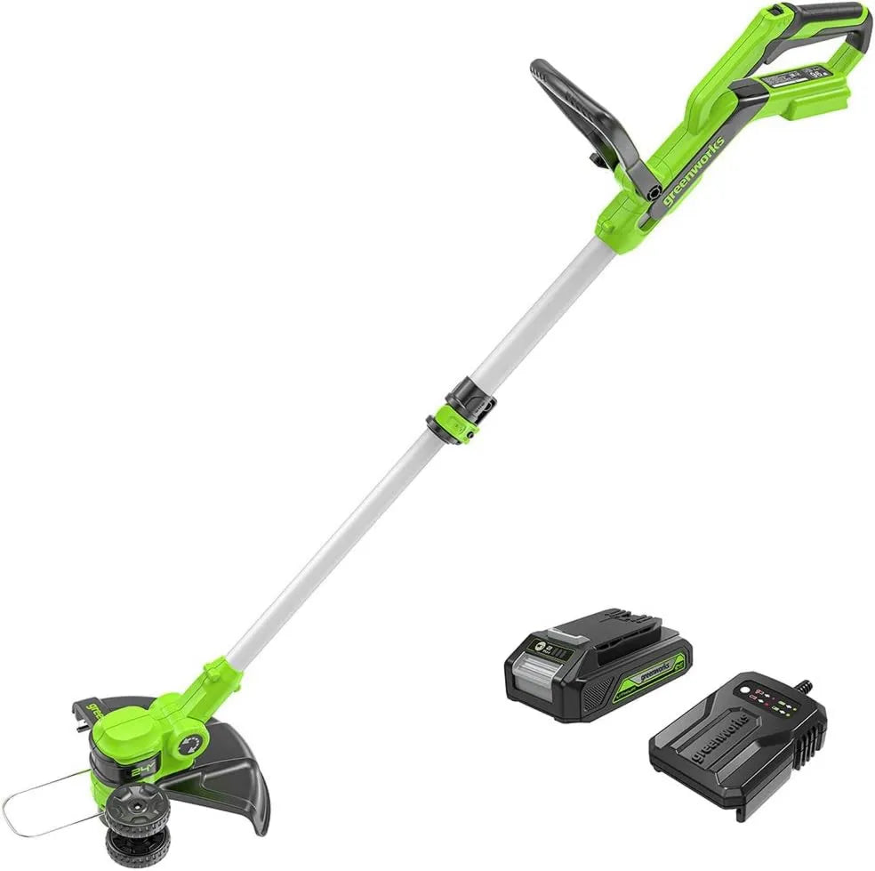 Greenworks G24LT30K2 podkaszarka, 30 cm, 1,65 mm, zasilanie akumulatorowe, praca automatyczna, Akumulatorowa Podkaszarka do Małych i Średnich Ogrodów