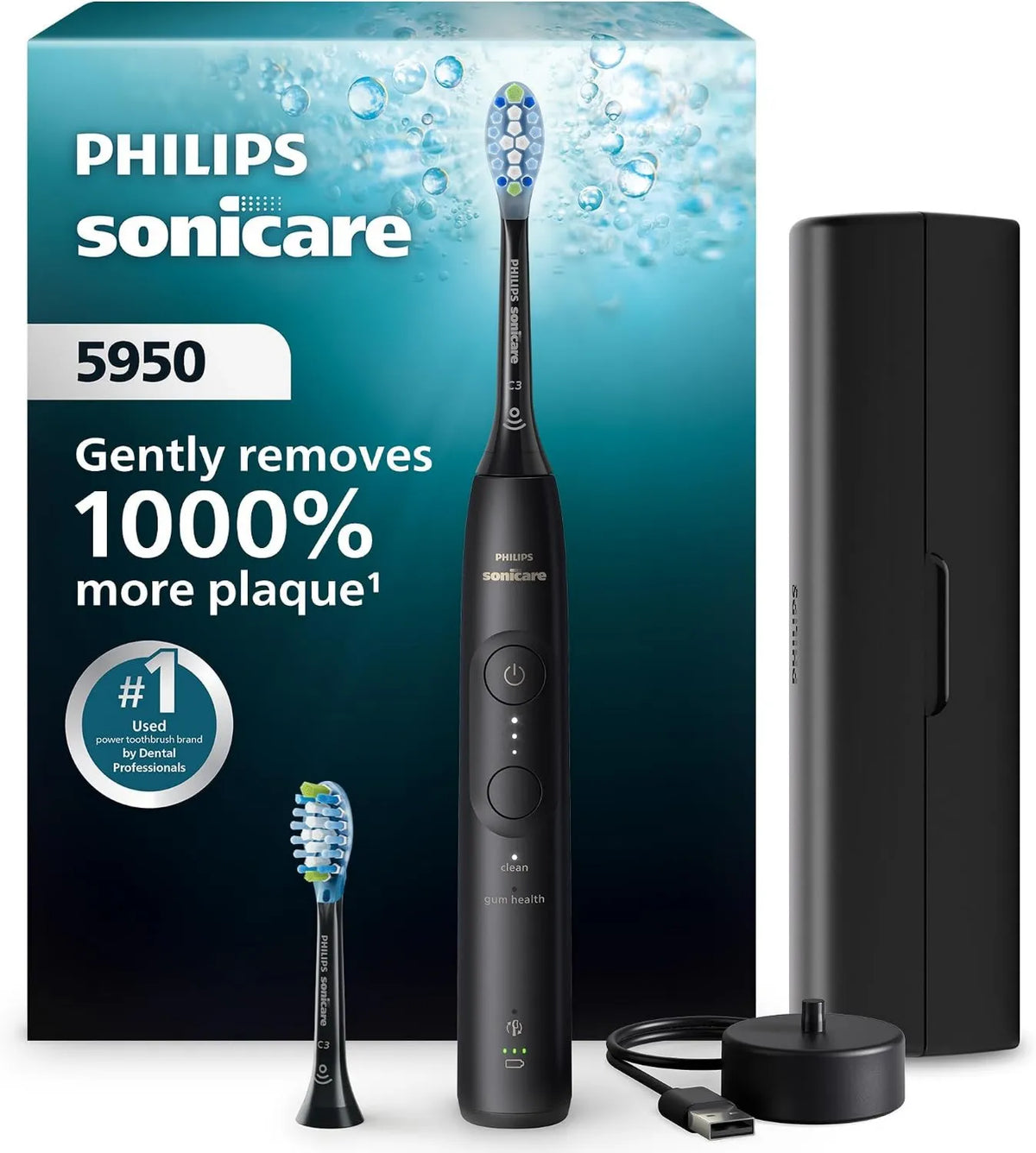 Philips Sonicare, Philips HX7131 / 03 czujnik, szczoteczka do zębów, zegar, płyta IPS, czarny HX7131/03