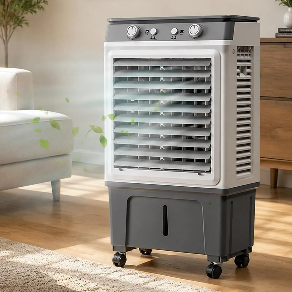 WPWSDWMX klimatyzator przenośny, Klimatyzator, 30 l, przemysłowe, 3 prędkości, oscylacja, duży zbiornik, odświeżacz powietrza z 30 l zbiornika