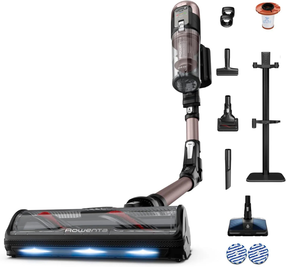 Rowenta odkurzacz pionowy, RH9CD9E0 Odkurzacz, czarny, X- Force Flex 16, 60 Aqua zwierząt