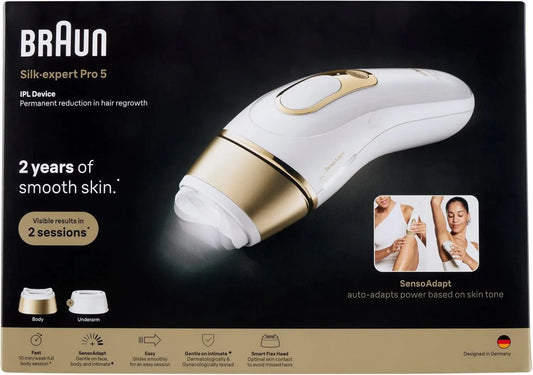 Braun, PL5210 z sakiewką, trwały wosk, do usuwania włosów w domu, IPL Smart Silk · ekspert Pro 5, 2 gniazda