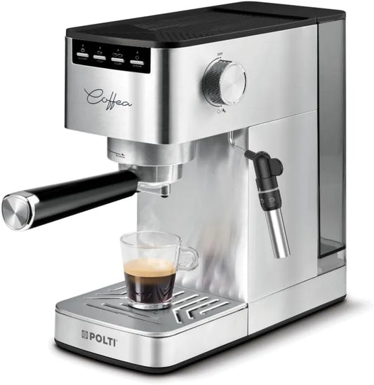 P10S ekspres ciśnieniowy, 1,3 l, 44 mm, funkcja pary, Polti Coffea, ręczny ekspres do kawy do espresso i cappuccino, mleko do montażu mleka Steamymilk