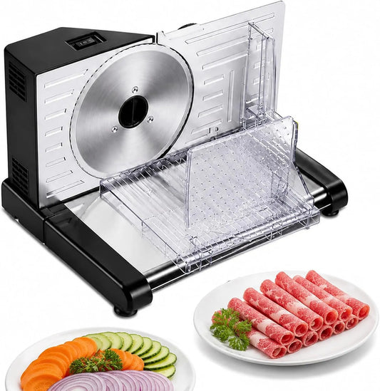 KRYANFEN maszynka do mięsa, 0- 18 mm idealny do przygotowywania chleba, Regulowana grubość do precyzyjnych plastrów, do Compact Food Cup for Kitchen, Składany elektrycznie 120 W 0-18 mm