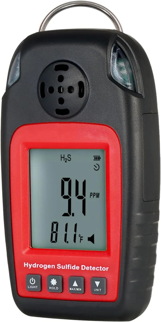 DANOPLUS, Detektor H2S, 2 strefy temperaturowe, czerwony, cyfrowy detektor klipowy 0 ~ 100ppm Detektor gazowy z sygnałem dźwiękowym i czerwonym wzrokiem