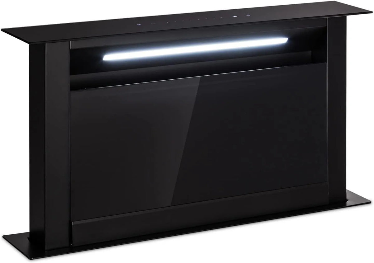 KLARSTEIN okap kuchenny, 90 cm, 604m3 / h, oświetlenie LED, boost, minutnik, tłumik, czarny, 8 trybów ekstrakcji, tłumik m3/h