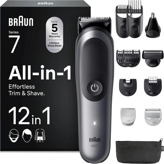 Braun, Series 7 AIO7545 Men 's elektryczny Kosiarka, Szary, All- In- One 12- in-1 12-en-1