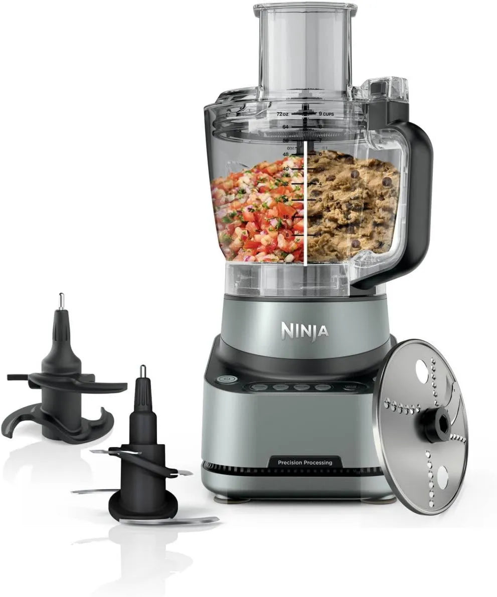 NINJA robot kuchenny, waswable kawałki do pizzy i ciasta chlebowego, PrecisionPro Przetwornik żywności 2.1 l, 4 automatyczne zaznaczenia i