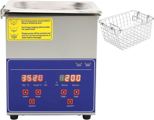 TIEOAXFT, Grzejnik elektryczny, 2 l, licznik czasowy, przemysłowy, stal nierdzewna, czyszczarka ultradźwiękowa przemysłowa 2 l PS- 10A