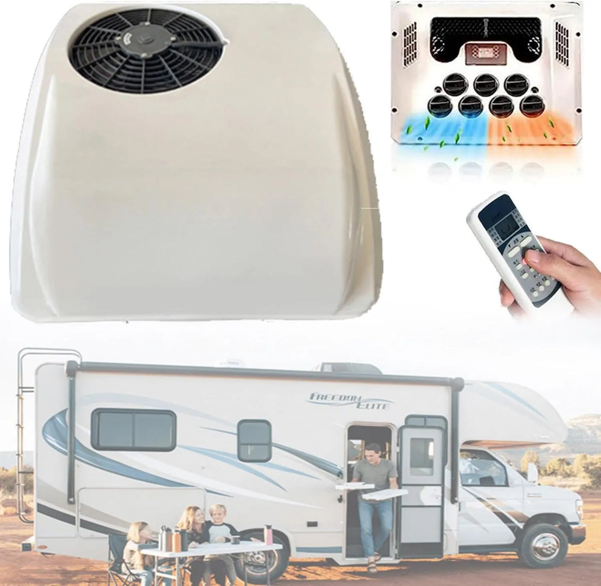 Qiang, DC 2 w 1 Klimatyzator Dach RV z chłodzeniem i grzejnikiem - System, 12 V, kemping, Samochód, Ciężarówka, Camper