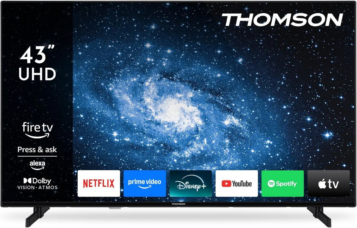 DVB-T/T2/C/S/S2 43UF4S35 telewizor Smart TV, 108 cm, HDR10, sterowanie WiFi, łączność Bluetooth, Thomson Telewizor 43 Cale, 4K UHD Smart Fire TV