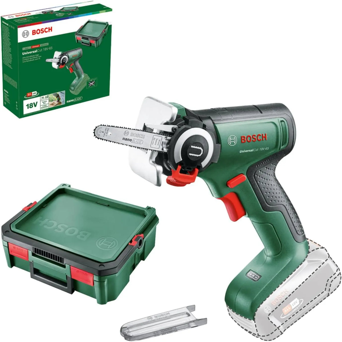 Bosch, 223 mm, 207 x 68 x 223 mm, Universalcut 18V-65 Pilarka, Czarny/Zielony