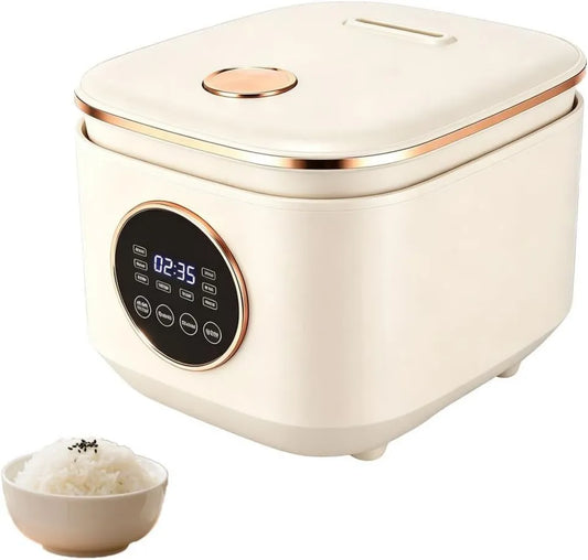 XOQUAI ryżowar, Kuchenka, elektryczna kuchenka ryżowa, 5 l, 900 W, utrzymująca ciepło, powłoka antykijowa, biała, do warzyw / ryb Etc. Miska antykijowa