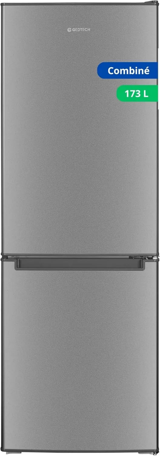 GEDTECH lodówka, kombinowana GCB173SL, 173 l, z zamrażarką, szara, wysokość 143 cm