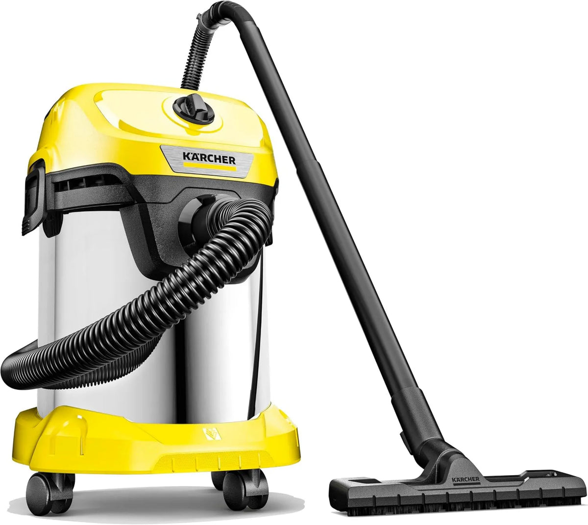 KÄRCHER, WD 3 V- 17 / 4 / 20 Odkurzacz, 17 l, 1000 W, dotyk, stal nierdzewna, wkład filtracyjny, rura próżniowa: 2 m V-17/4/20